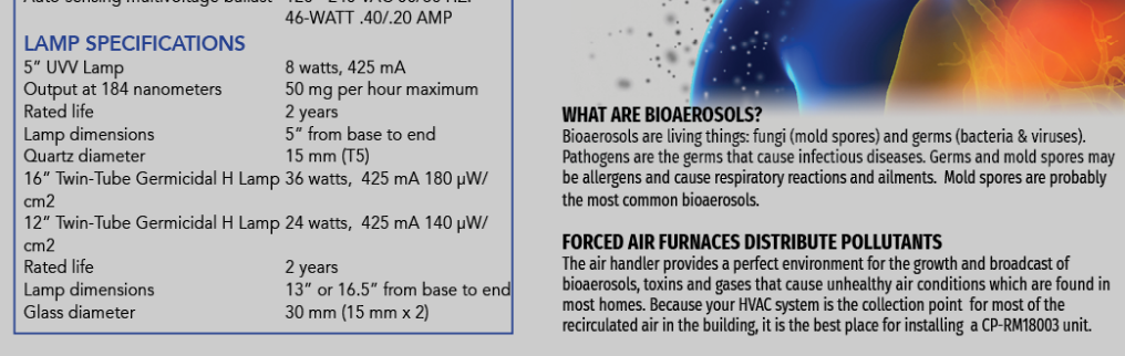 Blueray Germicidal UV Light - Mold UV Air Purifier